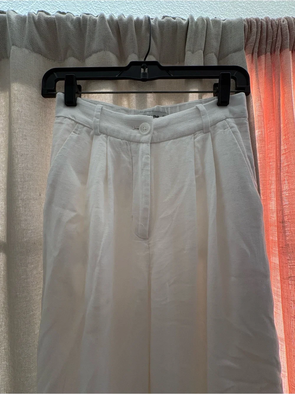 A&F Sloane Linen-Blend Tailored Wide Leg Pant